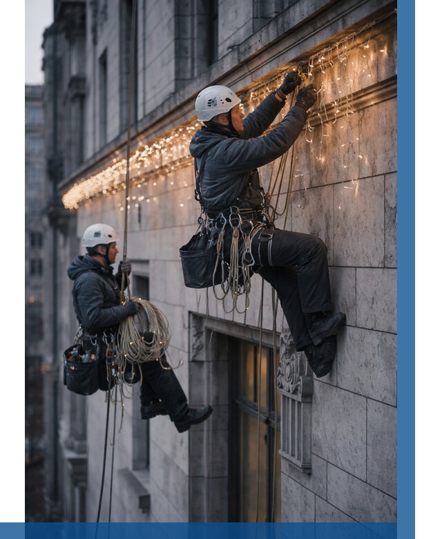 Монтаж новогодней иллюминации в Чернушке от 8633 р. | ВЫСОТНИК-Чрш