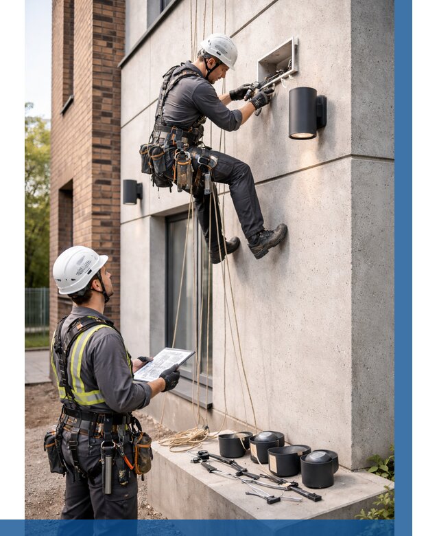 Монтаж фасадного освещения в Чернушке от 2539 р. | ВЫСОТНИК-Чрш