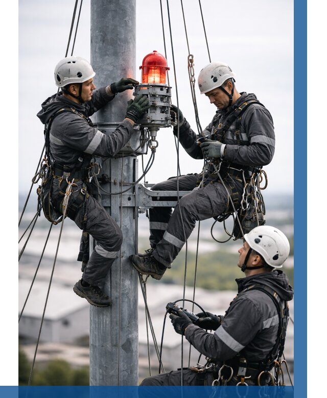 Монтаж заградительных огней в Чернушке от 8633 р. | ВЫСОТНИК-Чрш