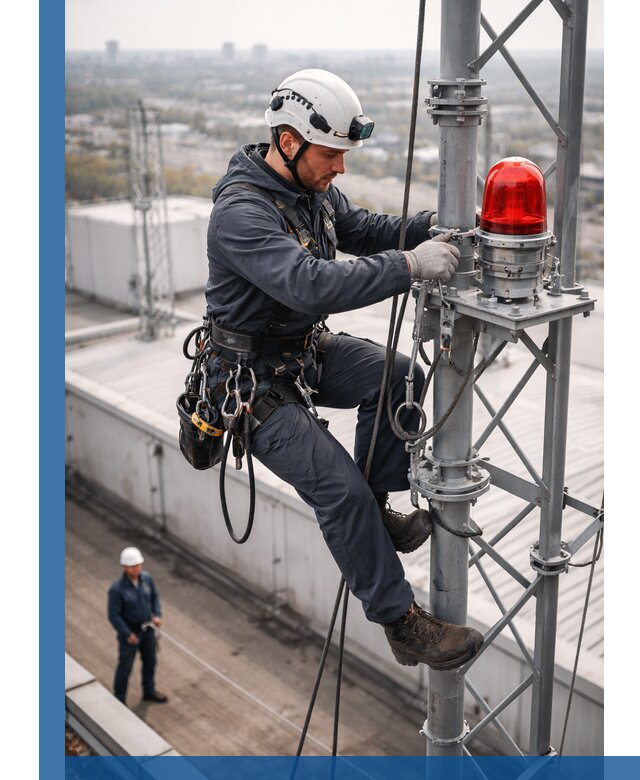 Монтаж заградительных огней и обслуживание объектов в Чернушке