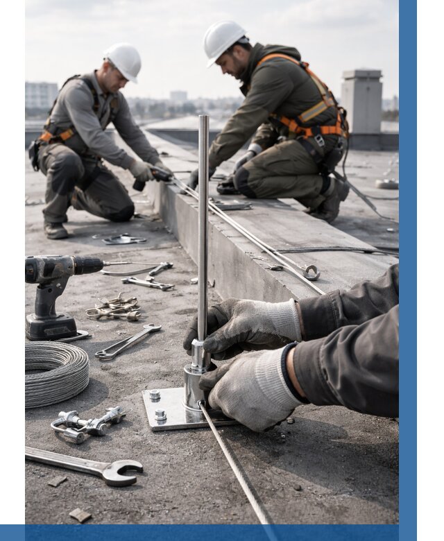 Монтаж молниезащиты на кровле в Чернушке цена от 25390 р. | ВЫСОТНИК-Чрш