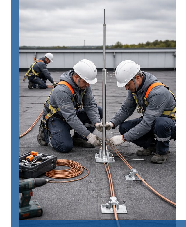 Монтаж молниезащиты на кровле в Чернушке под ключ с гарантией