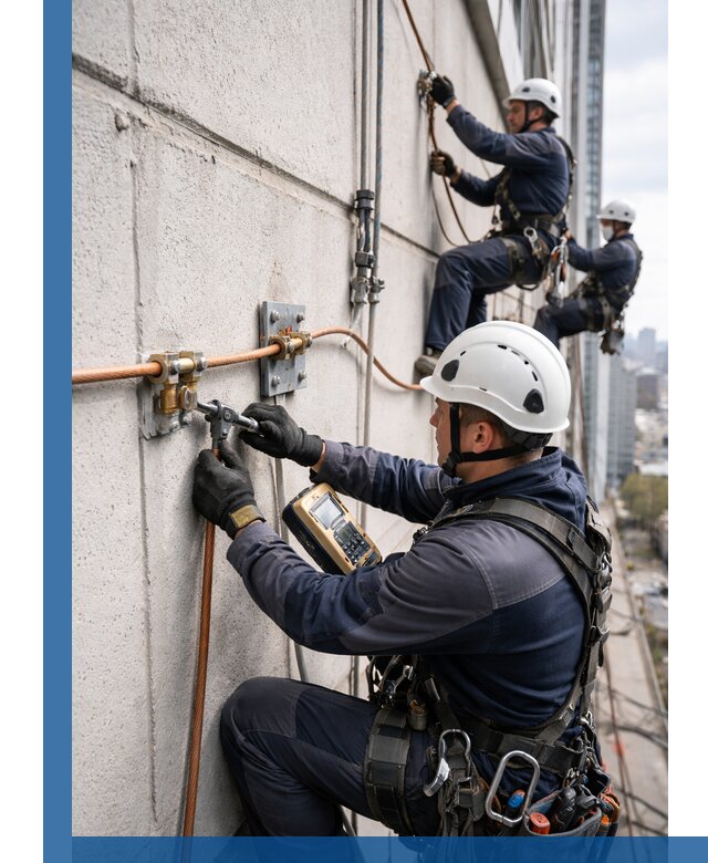 Монтаж системы заземления здания и молниезащиты в Чернушке