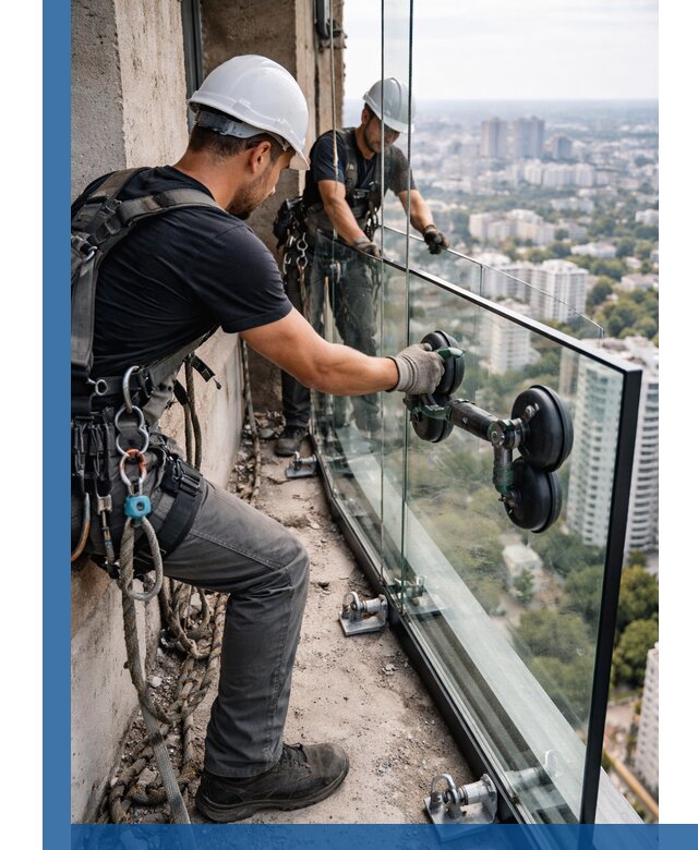 Монтаж стеклянных ограждений под ключ с гарантией в Чернушке