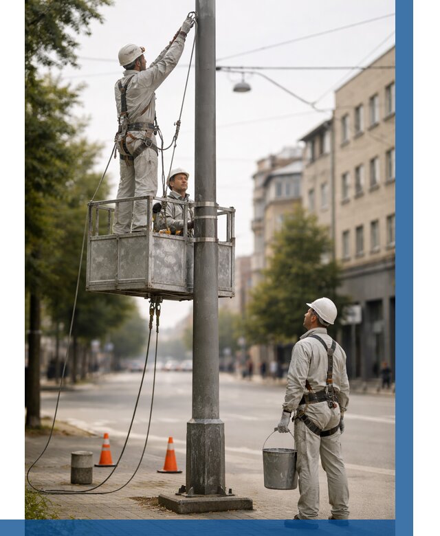 Покраска опор освещения в Чернушке от 5078 р. | ВЫСОТНИК-Чрш