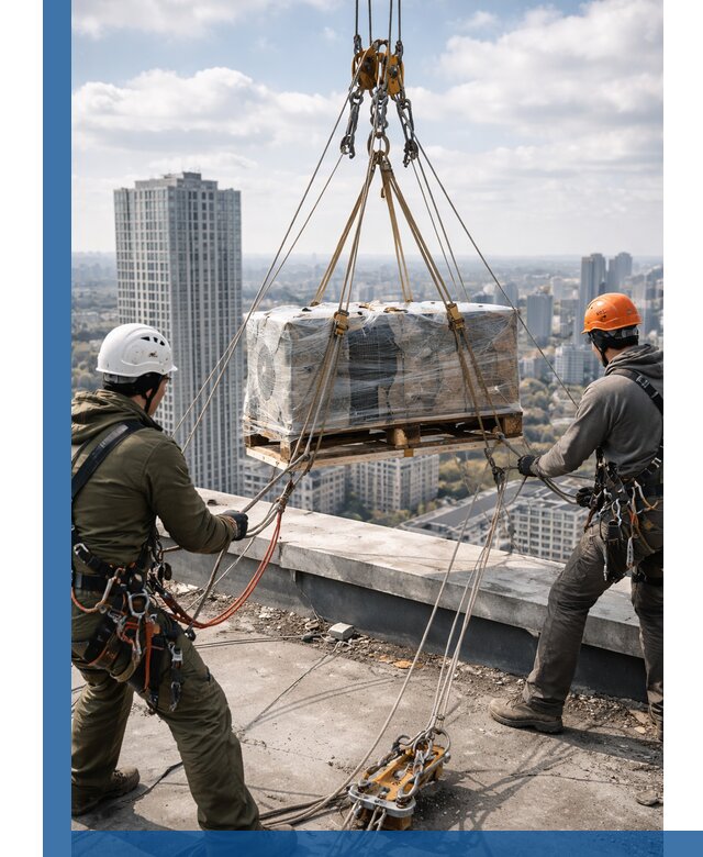 Подъем и монтаж крупногабаритных грузов на крышу в Чернушке