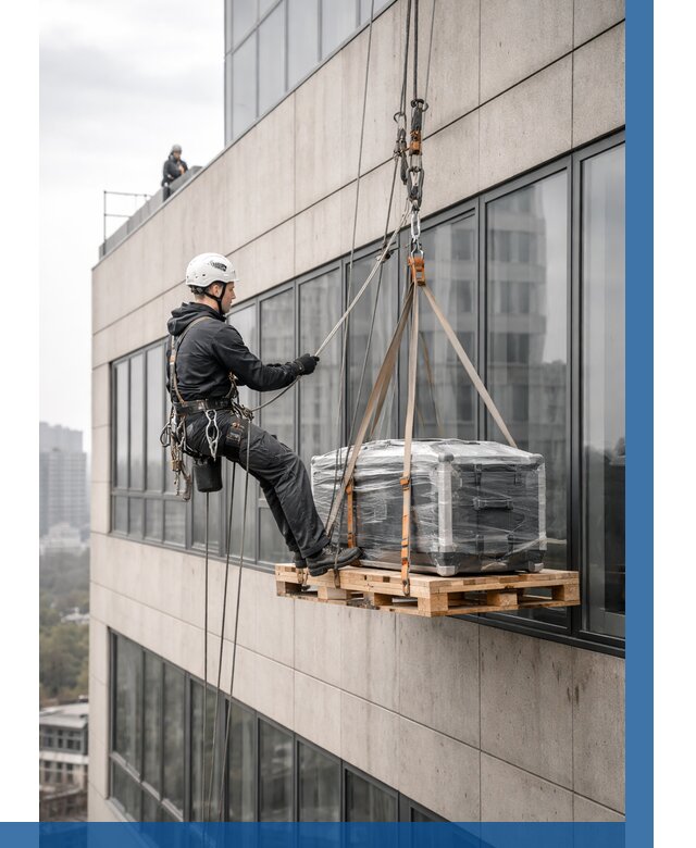 Спуск груза по фасаду в Чернушке от 3555 р. | ВЫСОТНИК-Чрш