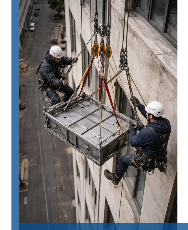 Спуск и подъем грузов по фасаду в Чернушке для зданий