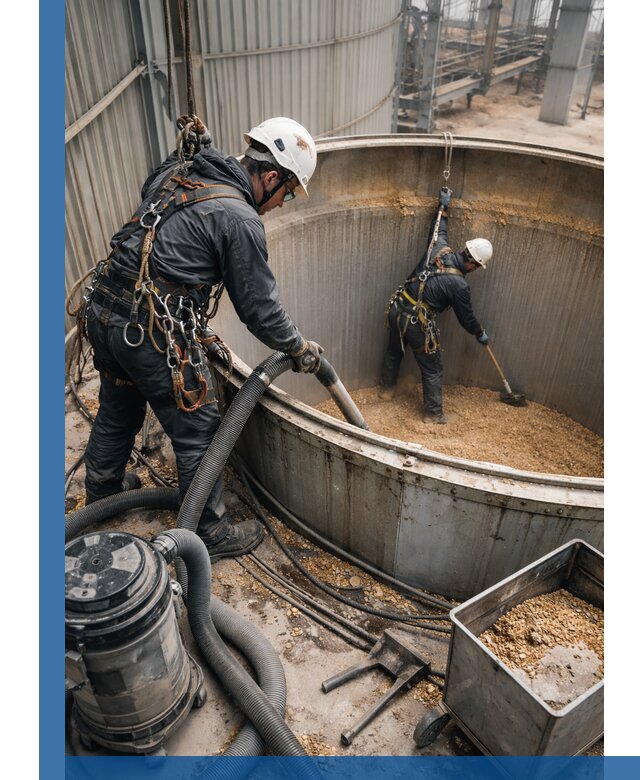 Профессиональная чистка зерновых бункеров в Чернушке с выездом