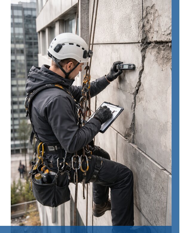 Обследование фасада альпинистами в Чернушке от 122 р. | ВЫСОТНИК-Чрш