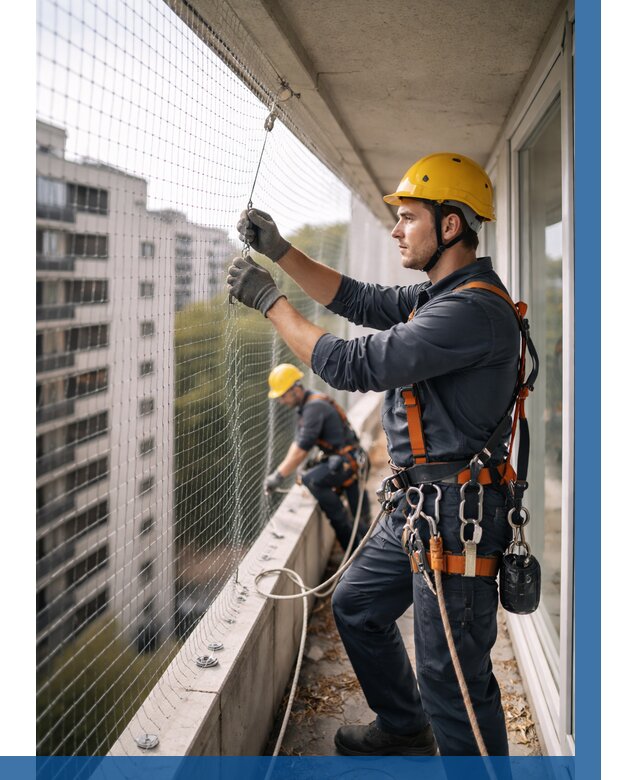 Монтаж сетки от птиц в Чернушке от 4570 р. | ВЫСОТНИК-Чрш