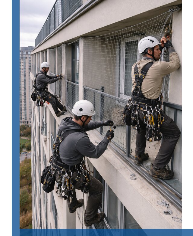 Профессиональный монтаж защитной сетки от птиц в Чернушке